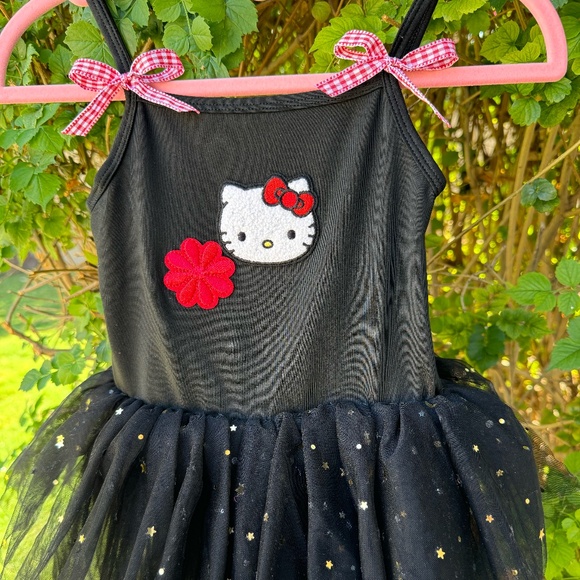 Chenille Hello Kitty Flower and Bows Black Tutu Dress Size 1-2 Years - Picture 2 of 3